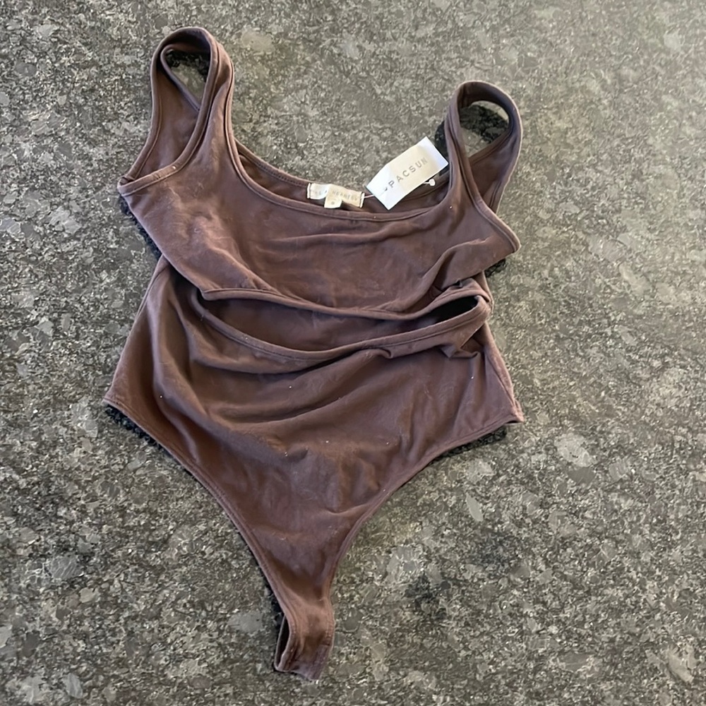 NWT PacSun underboob bodysuit brown size S